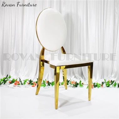 Zlatne vjenčane stolice od nehrđajućeg čelika s okruglim leđima